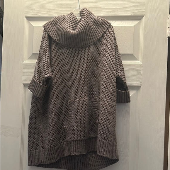 BCBG Gray Textured Knit Cowl Neck Sweater - Picture 1 of 3
